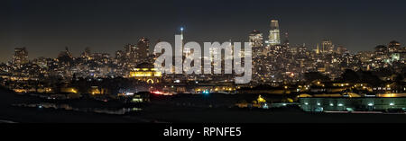 Panaoramic Schuß des San Francisco Skyline Stockfoto