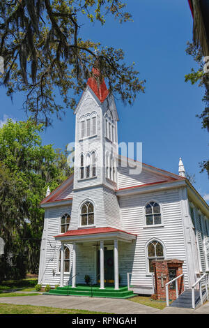 Beaufort, South Carolina - 11. April 2018: Afrikanische amerikanische Bürgerkrieg held Robert Smalls ist auf dem Friedhof von Wohnung Baptist Church begraben. Die Stockfoto