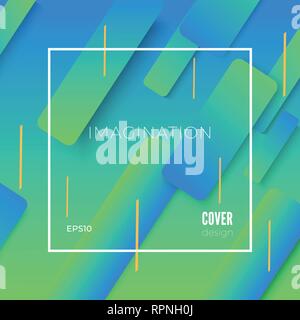 Bunte geometrische blauen und grünen Hintergrund. Abstrakte formen Komposition. Eps 10 Vektor für Cover Design Stock Vektor