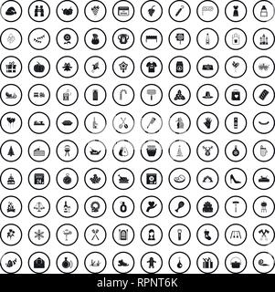 100 Familientradition Icons Set, einfachen Stil Stock Vektor