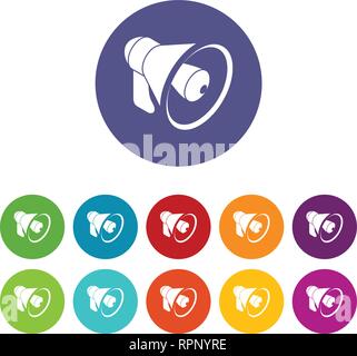 Lautsprecher Icons Set Vector Farbe Stock Vektor
