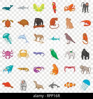 Tier in der Natur Symbole, Cartoon Stil Stock Vektor