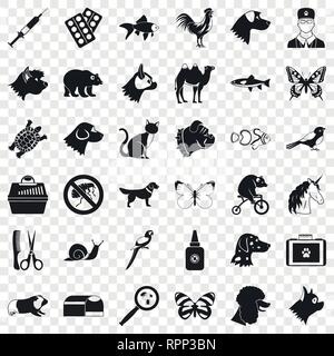 Tierarzt Arzt Symbole gesetzt, einfachen Stil Stock Vektor