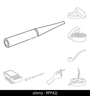 Vector Illustration von Gesundheit und Nikotin unterzeichnen. Satz Gesundheit und Statistiken vektor Symbol für das Lager. Stock Vektor