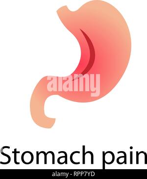 Gastritis. Stomack Schmerz Vector Illustration auf weißem Hintergrund Stock Vektor