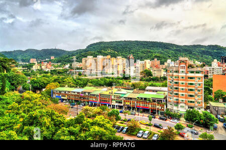 Anzeigen von Taipeh, der Hauptstadt von Taiwan Stockfoto
