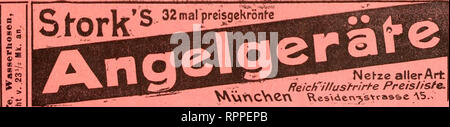 . Allgemeine Fischerei-Zeitung. Petri Heil! Tr Fréhel "-C" "r" nt-sh g-rAtfc und fr "NFC". H. Hildebrand's Nachf. Jakob Wlaland Münohon, 3b Ottostraße 3b - Saezial SSeschäft für Angelgeräte gar "e*rttnde" 184 S TS" empfiehlt allen Freunden des Angelsportes seine aigenenr anerkannt Vester Husby liehe "Fabrikate, sowie englische Gerate, nur prima Qualität. - Reichste Auswahl. = - In 25 Ausstellungen prämiiert. Internationale Fischereiausstellung Wien 1908: I. Preis: "Ehrenpreis des Deutschen Anglerbundes.". Sä; SS T&gt; c I' 19 Nerze allerArt ffeictTilfusrrirre Preisliste. Goldene Med. u. Ehrenpreis des Stockfoto