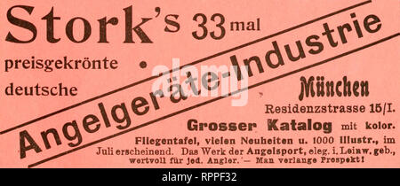 . Allgemeine Fischerei-Zeitung. Petri Heil! BV FreU-C "Ar" an -?{H. Hildebrand's Nachf. Jakob Wialand München, 8b Ottostraße 8b Spezial-Seschaft Wr Angelgeräte empfiehlt allen Freunden des Angelsportes seine olseMen. ftBarkflüKBt Torxfif Ii "h" H Fabrikat", sowie engllaohe Gerate, nur prima Qnalitit. -== m^Iehst "Answakl. - In S5 / prämiiert. Internationale Fisohereiansatellung Wien 1808: I. Fre&gt; [": ^. Ehrenpreis de" Deataohen Anrl" rbandea." Stork's 33. preisgekrönte deutsche^ e: EIN &Lt;^ Pnciten Residenzstraße 16/01. Grosser Katalog mit koior. Pliesentafel, vielan Neuheiten u Stockfoto