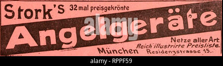 . Allgemeine Fischerei-Zeitung. Petri Heil! Gr Preii - €* nrMt - "ICH H. Hildebrand's Nachf. Jakob Wieland Münonen. 3b Ottostraße 3b Speziäl-Sesciiatt für Angelgeräte BOT fegrrttnde " 1 S4S - "Ein empfiehlt allen Freunden des Angelsportes seine eigenen, Fabrikat vorxtigiicnen anerkannt", sowie englische Gerate, nur prima Qualität. - Belehrte Auswahl. - In 25 Ausstellungen prämiiert. Internationale Fischereiausstellung "Wien 1902: I. Preis: "Ehrenpreis des Deutschen Anglerbundes." Ein e • % "u&lt; N S V o s* OD*S c" CD&lt; d. Nerze allerArt Reich ilfusrrirre Preisliste. AXYCe. x Res' vAeyv ^s Stockfoto