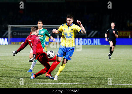 LEEUWARDEN, 22-02-2019, cambuur Stadion, Saison 2018 - 2019, Keukenkampioen divisie, Bryan Janssen, Sam Hendriks während des Spiels SC Cambuur - FC Dordrecht Stockfoto