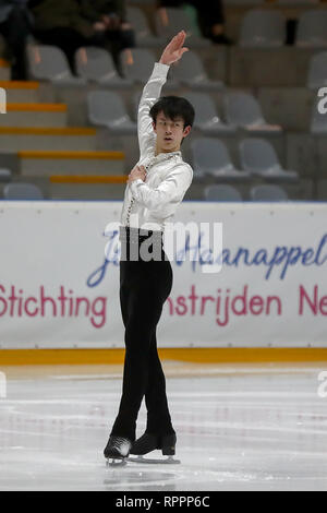 DEN HAAG, 22-02-2019, IJshal De Uithof, Challenge Cup, Eiskunstlauf, ältere Männer, ältere Männer kurzes Programm, Japanische skater Sota Yamamoto Stockfoto