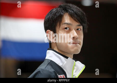 DEN HAAG, 22-02-2019, IJshal De Uithof, Challenge Cup, Eiskunstlauf, ältere Männer, ältere Männer kurzes Programm, Japanische skater Sota Yamamoto Stockfoto