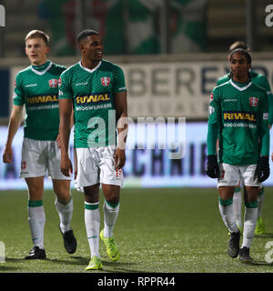 LEEUWARDEN, 22-02-2019, cambuur Stadion, Saison 2018 - 2019, Dordrecht Keukenkampioen divisie, die Spieler während des Spiels SC Cambuur - FC Dordrecht Stockfoto