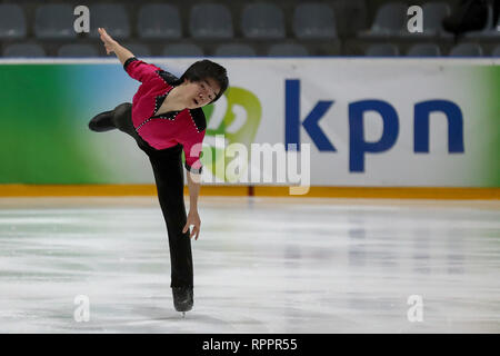 DEN HAAG, 22-02-2019, IJshal De Uithof, Challenge Cup, Eiskunstlauf, ältere Männer, ältere Männer kurzes Programm, Japanische skater Yuma Kagiyama Stockfoto