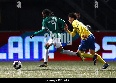 LEEUWARDEN, 22-02-2019, cambuur Stadion, Saison 2018 - 2019, Keukenkampioen Crysencio divisie, Summerville, Sai van Wermeskerken während des Spiels SC Cambuur - FC Dordrecht Stockfoto