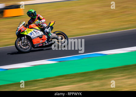 Melbourne, Australien. 23. Feb 2019. WSB Superpole während der 2019 MOTUL FIM Superbike Weltmeisterschaft auf Phillip Island, Australien am 23. Februar 2019. Credit: Dave Hewison Sport/Alamy leben Nachrichten Stockfoto