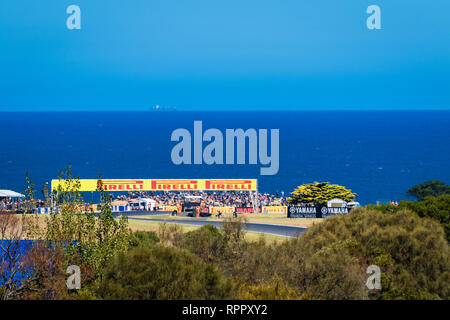 Melborune, Australien. 23. Feb 2019. Die majestätische Landschaft von Phillip Island während der 2019 MOTUL FIM Superbike Weltmeisterschaft auf Phillip Island, Australien am 23. Februar 2019. Credit: Dave Hewison Sport/Alamy leben Nachrichten Stockfoto