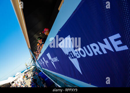 Melborune, Australien. 23. Feb 2019. Fans während der 2019 MOTUL FIM Superbike Weltmeisterschaft auf Phillip Island, Australien am 23. Februar 2019. Credit: Dave Hewison Sport/Alamy leben Nachrichten Stockfoto