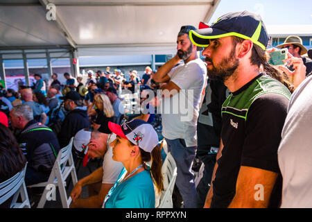 Melborune, Australien. 23. Feb 2019. Fans während der 2019 MOTUL FIM Superbike Weltmeisterschaft auf Phillip Island, Australien am 23. Februar 2019. Credit: Dave Hewison Sport/Alamy leben Nachrichten Stockfoto