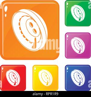 Männer Kleidung Button Icons Set Vector Farbe Stock Vektor