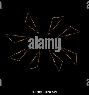 Geometrische goldenen Hintergrund mit Dreiecken. Gold, Glitter, Moderne Stock Vektor