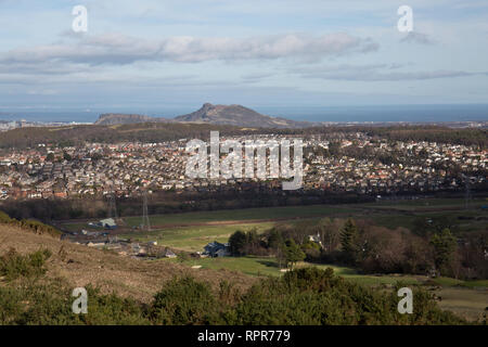 Von den Pentland Hills in Edinburgh, Midlothian, Schottland Stockfoto