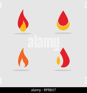 Abstrakte Feuer Grafik logo Vorlage, Flamme Symbole gesetzt. Stock Vektor