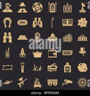 Spiele für Erwachsene Icons Set, einfachen Stil Stock Vektor