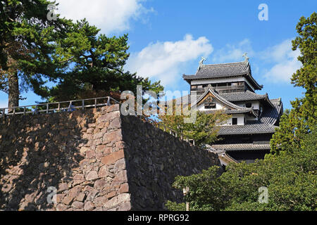 Mittelalterliche Matsue Castle in der Nähe von Sakaiminato ist Burg in der ursprünglichen Holz- form und nicht rekonstruiert. Stockfoto