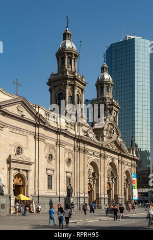 Catedral Metropolitana, Plaza de Armas, Santiago, Chile Stockfoto