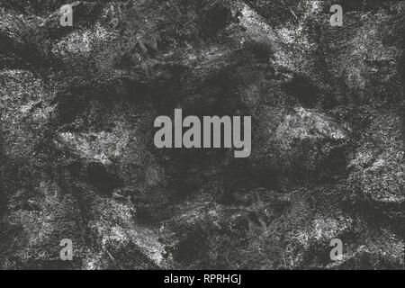 Abstrakte monochrome Hintergrund. grunge in Schwarz und Weiß. Textur von Kratzern, Staub, Kratzer. Stockfoto