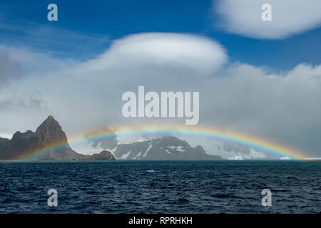 Regenbogen auf Elephant Island Stockfoto