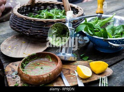 Hat essbare Pflanzen in Sussex, UK Stockfoto