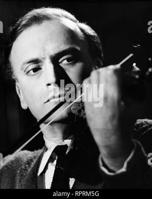 Geiger Yehudi Menuhin, 'Sabine und die Studioaufnahme zum Film 100 Männer', 1960. Stockfoto