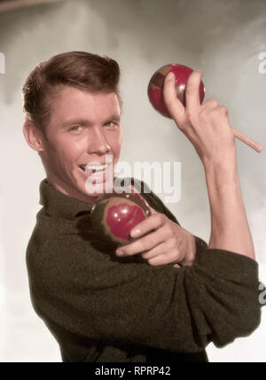 PETER KRAUS, Rock'n'Roll-Sänger, mit Maracas/Rumba-Kugeln, 50er Jahre. Portrait, Musik, Sänger, Musiker, Rock'n'Roll, 50er Stockfoto