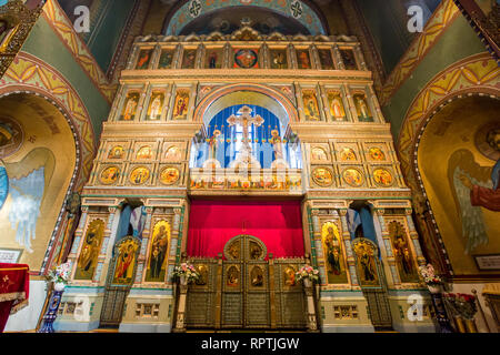 Sankt Petersburg, Russland - 25 April: Innenraum der Kathedrale der Heiligen Peter und Paul (Peterhof) am 25. April 2015 in Sankt Petersburg. Stockfoto