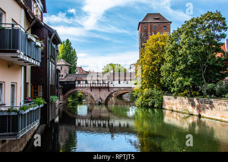 Henkersteg, in der Altstadt oder Altstadt, Nürnberg, Deutschland Stockfoto