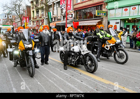 Sikh Motorcycle Club in Parade, Vancouver, British Columbia, Kanada Stockfoto