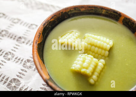 Chileatole und Mais Pikant Mexikanisch essen in Mexiko Stadt hausgemachte Stockfoto