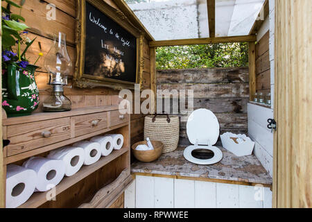 Das Kompostieren eco Wc in Kent, Großbritannien Stockfoto