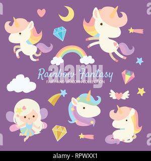 Rainbow Fantasy Unicorn Stock Vektor
