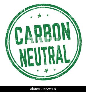 Co2-neutrale Zeichen oder Stempel auf weißem Hintergrund, Vector Illustration Stock Vektor