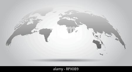 Erde - Planet Symbol im flachen Stil. 3D-Weltkarte Vector Illustration auf weißem Hintergrund. Die globale Kommunikation Business Konzept. Stock Vektor