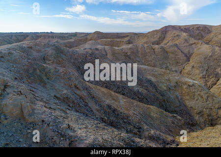 Landschaft von lissan Marl Felsen entlang der Arava Frieden Straße, im Süden Israels Stockfoto