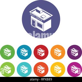 Post Icons Set Vector Farbe Stock Vektor