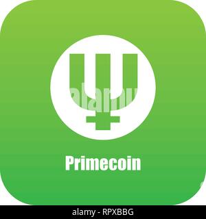 Primecoin Symbol grün Vektor Stock Vektor