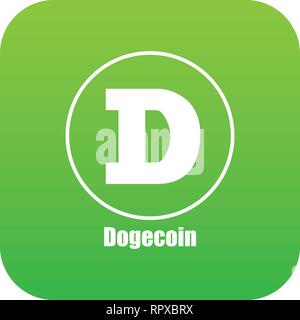 Dogecoin Symbol grün Vektor Stock Vektor