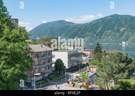 Luganer See und Campione d'Italia, Italien. Stadt für das Casino bekannt Stockfoto