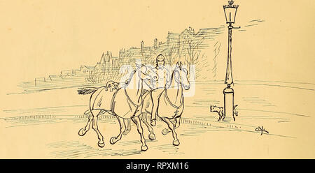 . Album Crafty: Les Chevaux. Pferde; Pferde; Französische Witz und Humor, Bildmaterial. CROQUIS PARISIENS. Premières leçons d'équitation.. Bitte beachten Sie, dass diese Bilder sind von der gescannten Seite Bilder, die digital für die Lesbarkeit verbessert haben mögen - Färbung und Aussehen dieser Abbildungen können nicht perfekt dem Original ähneln. extrahiert. Crafty, 1840-1906. Paris: Librairie Plon Stockfoto