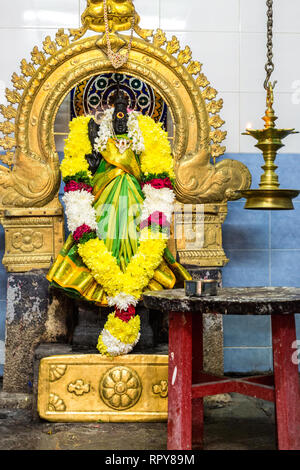 Heiligtum Sri Meenakshi Amman in der hinduistischen Termple, Sri Poyyatha Vinayaga Moorthy, Melaka, Malaysia. Stockfoto